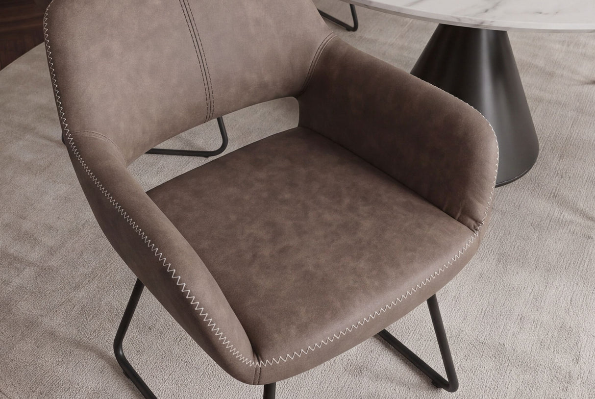 Stuhl MUSTANG mit Armlehnen Mikrofaser antik taupe