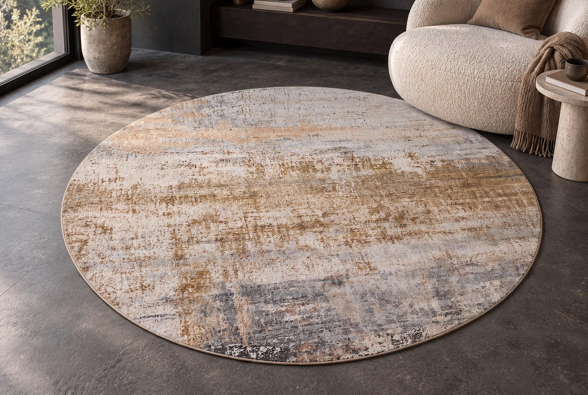 Carpet DESERT PATINA 150cm round patina-inspired pattern  sand greige taupe