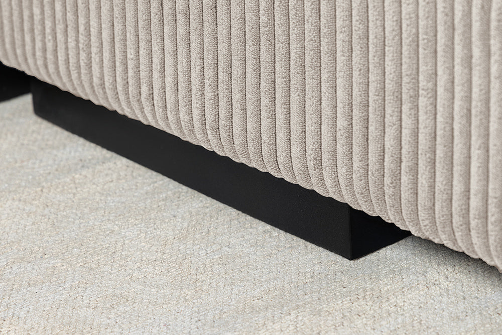 Corner sofa BABYLON 270cm XXL w/ ottoman cord beige
