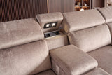 Corner sofa PRIME multifunctional electrically adjustable w/ storage space vogue velvet beige