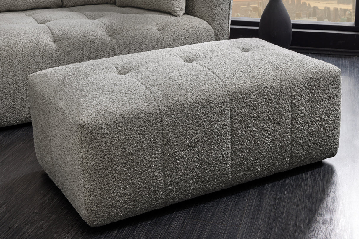 Sofa ROYAL 120cm Federkern Bouclé grau