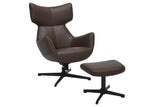 Hocker VOGUE 45cm drehbar Kunstleder braun mit schwarzem Metallgestell