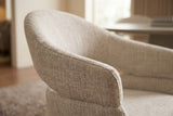 Swivel chair ORGANIKO 180° auto-return w/ armrests chenille fabric beige natural
