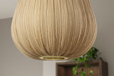 Pendelleuchte ORGANIC 45cm Stoff natur gold im Boho Style