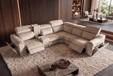 Corner sofa PRIME multifunctional electrically adjustable w/ storage space vogue velvet beige