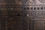 Highboard TRIBAL 120cm 3D Antik-Look Mangoholz dunkelbraun