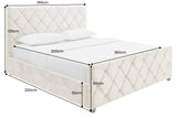 Bett ELYSIUM 180x200cm Samt Champagner Beige mit Stauraum