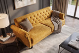 Sofa bed MAISON BELLE AFFAIRE 220cm velvet mustard yellow