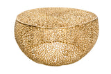 Coffee table LEAF 80cm metal gold handmade