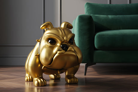 Decoration sculpture BULLDOG 70cm gold