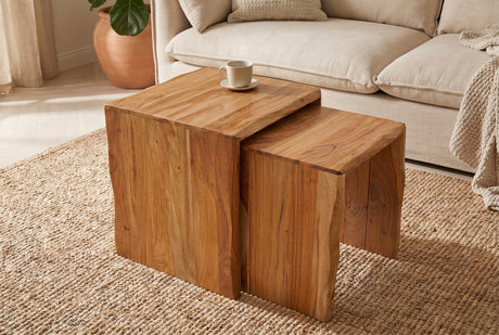 Side table MAMMUT 55cm  Set of 2 acacia wood natural