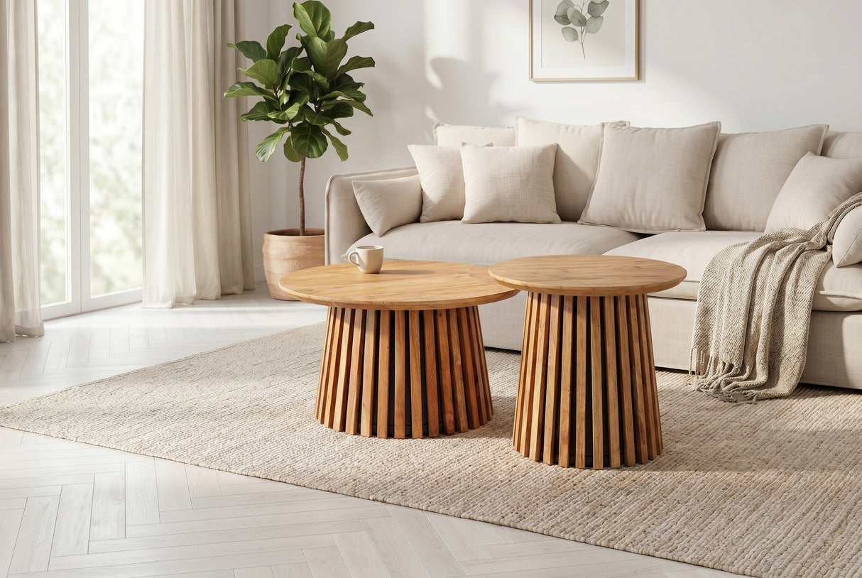 Couchtisch VALHALLA 2er Set Akazienholz natur