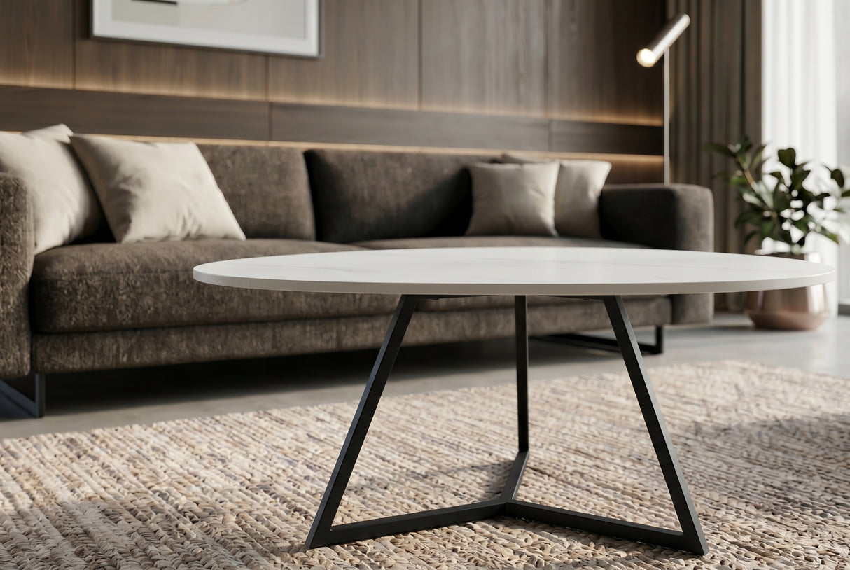 Coffee table MARVELOUS 90cm ceramic white