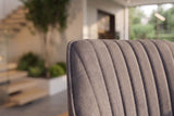 Swivel chair LIVORNO 180° auto-return w/ armrests microfibre vintage grey beech wood frame