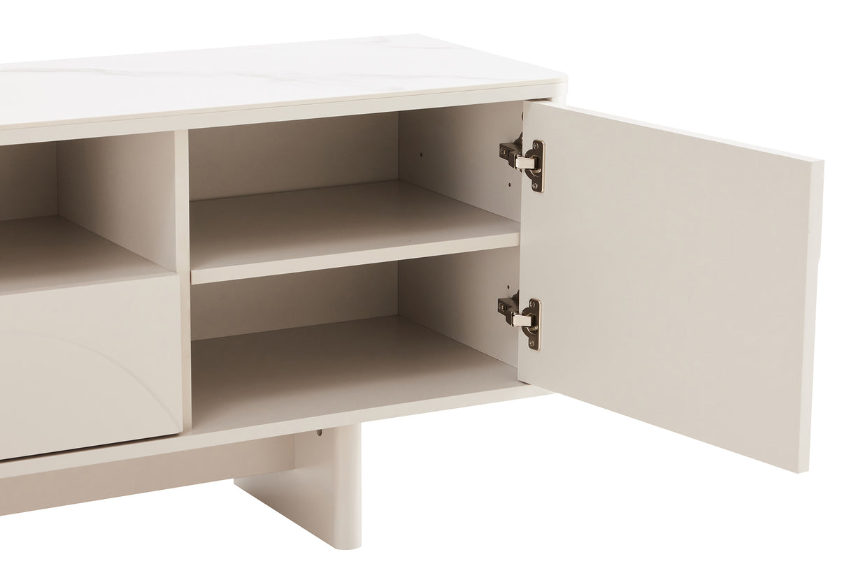 TV Board SAVOY 150cm 3D w/ white marble ceramic top