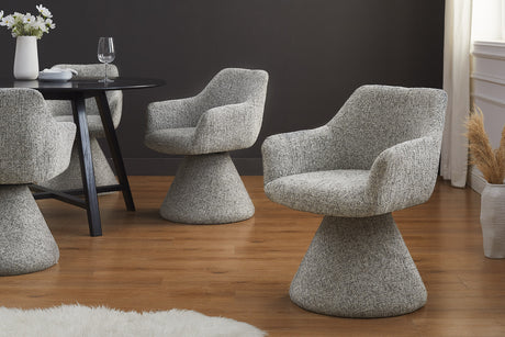 Swivel chair AMBIENTO 180° w/ armrests chenille fabric grey auto-return
