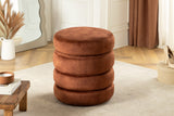 Hocker VOQUE 50cm Samt rostbraun mit Stauraum