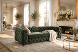 Sofa MODERN BAROCK 235cm 3-seater velvet dark green