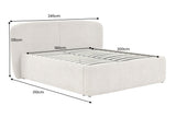 Bed ART DECO 180x200cm bouclé greige w/ storage space