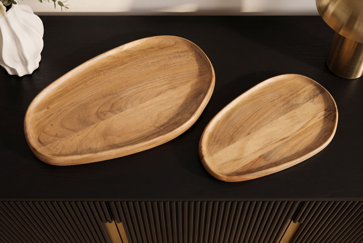 Tablett-Set AMAZONAS 2-tlg. Mangoholz natur cremefarbenes Finish