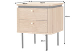 Bedside table ATELIER 55cm natural oak wood look w/ black legs