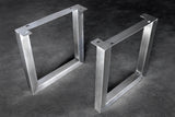U-förmige Beine 70cm, 2er-Set für Esstische, gebürstete Edelstahlbeine ohne Tischplatte.