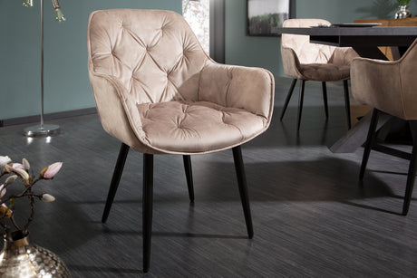 Chair MILANO with armrests velvet champagne