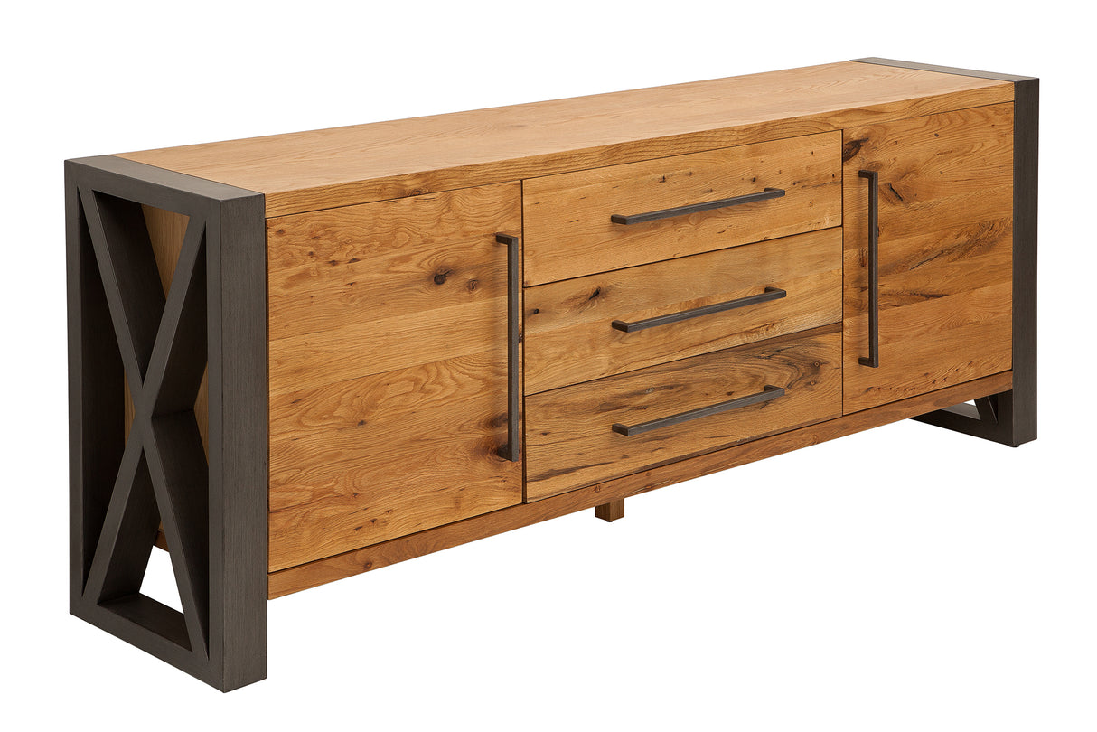 Sideboard THOR 200cm wild oak wood industrial style