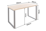 Office desk OAK DESK 120cm oak black iron frame