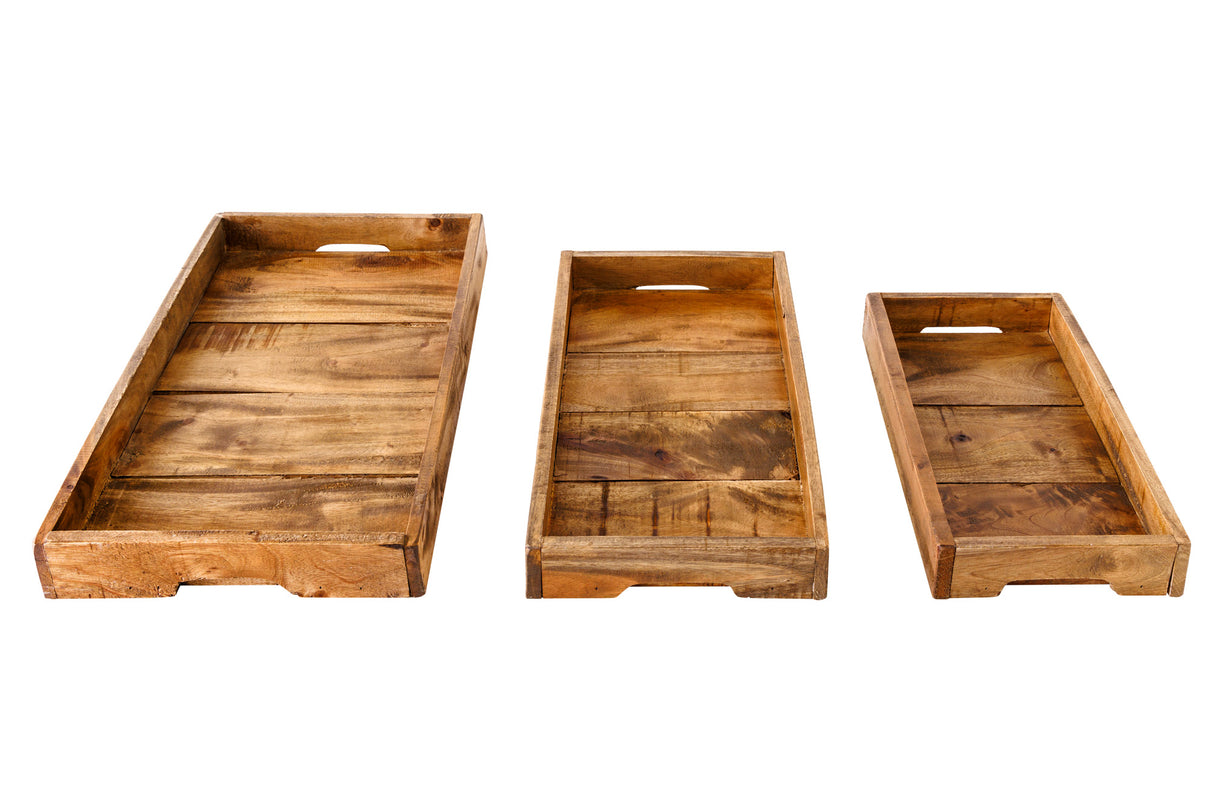 Tray HEMINGWAY set of 3 recycled wood