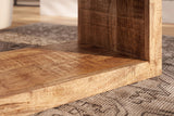 Side table S 60cm S-shape w/ open storage space mango wood natural