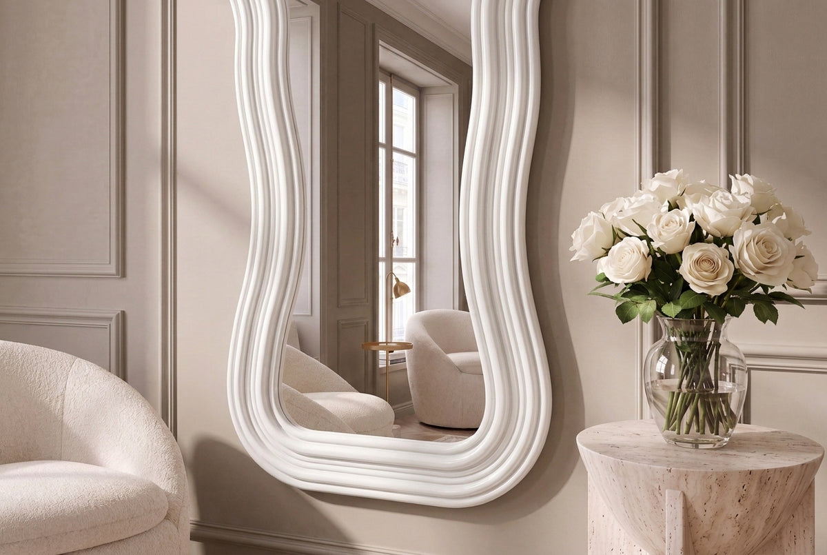 Wall mirror ALICE II 100cm white