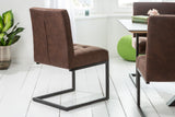 Cantilever chair RIDER microfibre vintage brown