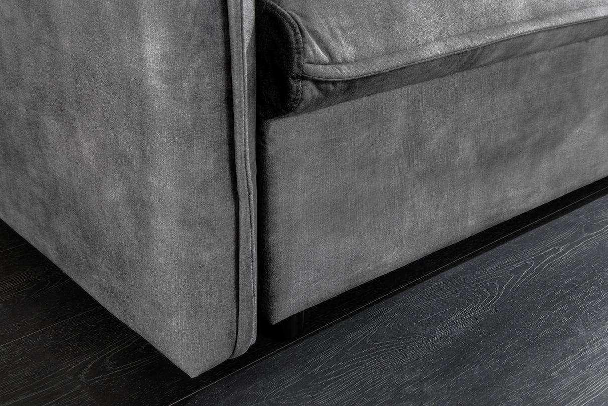 Sofa bed APARTMENT 215cm 3-seater velvet grey
