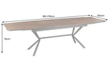 Esstisch GRANDEZZA 180-270cm ausziehbar in natürlicher Walnussoptik mit schwarzem Metallgestell