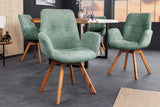Drehstuhl BALTIC 360° drehbar Bouclé mint mit Eichenbeinen natur