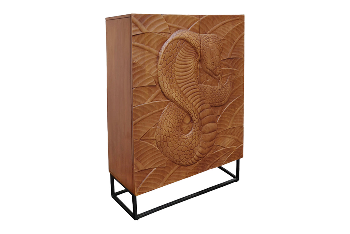 Highboard SNAKE 120cm brown mango wood