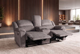 Kinosessel HOLLYWOOD 2-Sitzer Relaxfunktion mit Stauraum Samt grau