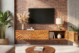 TV-Board SCORPION 160cm 3D hanging lowboard mango wood brown