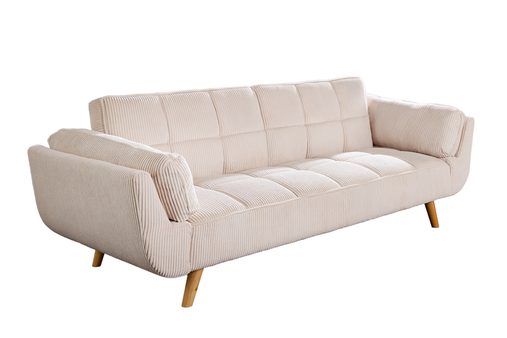 Sofa bed BOUTIQUE 215cm 3-seater cord beige