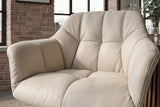 Drehsessel PAPILLON drehbar 180° m. Armlehnen Leder beige