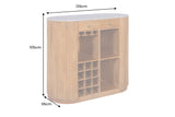 Bartisch TRES CHIC 120cm Mangoholz Natur mit weißem Marmor