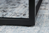 Coffee table ELEGANCE 90cm marble look white black frame