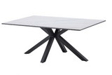 Coffee table GALAXIE 100cm w/ star frame ceramic white