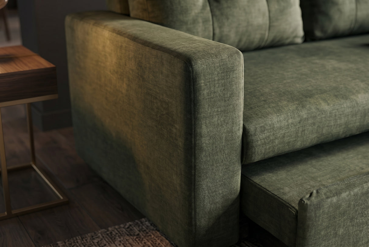 Schlafsofa SMART 140cm 2-Sitzer Samt Grün