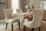 Chair CASTLE w/ comfort handle linen fabric beige in baroque style