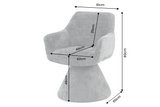 Swivel chair AMBIENTO 180° auto-return w/ armrests chenille grey
