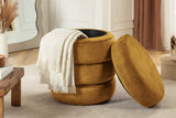 Hocker VOQUE 50cm Samt senfgelb mit Stauraum