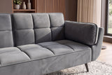 Schlafsofa BOUTIQUE 215cm mit Armlehnen Samt grau
