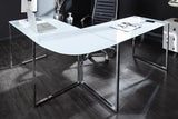 B-Corner Schreibtisch BIG DEAL Hartglas weiß